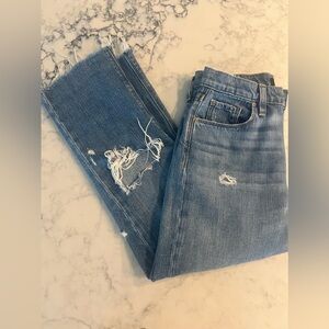 Hudson Women’s Holly Crop Jeans Size 25 Blue Medium Wash Raw Hem